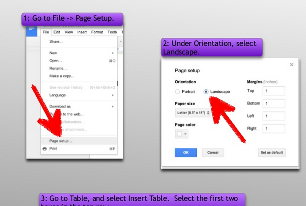 Create a Split Page in Google Docs