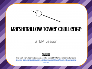 STEM - Marshmallow Tower Lesson